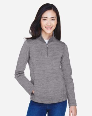 Devon & Jones Women's Newbury Mélange Fleece Quarter-Zip Pullover - Image 8