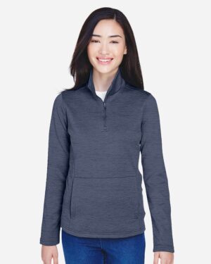 Devon & Jones Women's Newbury Mélange Fleece Quarter-Zip Pullover - Image 18