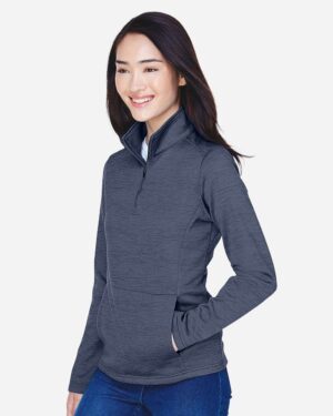 Devon & Jones Women's Newbury Mélange Fleece Quarter-Zip Pullover - Image 19