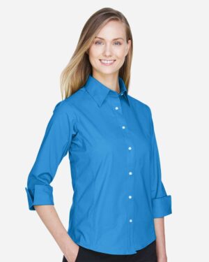 Devon & Jones Women's Perfect Fit™ Three-Quarter Sleeve Stretch Poplin Dress Shirt - Image 14