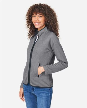 CORE365 Women's Venture Heathered Stripe Full-Zip Jacket - Image 5