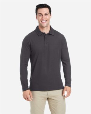 CORE365 Men's Fusion ChromaSoft™ Long Sleeve Pique Polo - Image 10