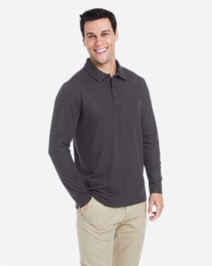 CORE365 Men's Fusion ChromaSoft™ Long Sleeve Pique Polo - Image 11