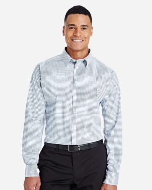 Devon & Jones Men's CrownLux Performance® Micro Windowpane Woven Dress Shirt - Image 10
