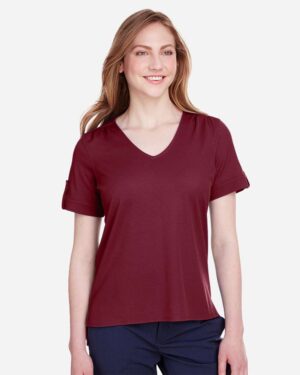 Devon & Jones Women's CrownLux Performance® Plaited Rolled Sleeve Shirt - Image 8
