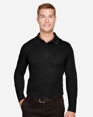 Devon & Jones Men's Tall CrownLux Performance® Plaited Long Sleeve Polo - Image 3