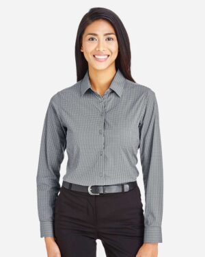 Devon & Jones Women's CrownLux Performance® Tonal Mini Check Woven Dress Shirt - Image 6
