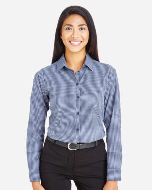 Devon & Jones Women's CrownLux Performance® Tonal Mini Check Woven Dress Shirt - Image 10