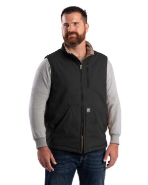 Berne Apparel Men's Heartland Sherpa-Lined Washed Duck Vest - Image 4