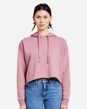 Lane Seven Women's Cropped Fleece Hooded Sweatshirt - Image 13