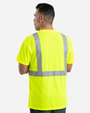 Berne Apparel Men's Hi-Vis Class 2 Performance Pocket T-Shirt - Image 3
