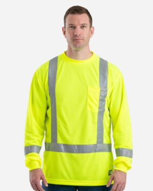 Berne Apparel Men's Hi-Vis Class 3 Performance Pocket T-Shirt - Image 2