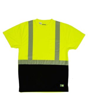 Berne Apparel Men's Hi-Vis Class 2 Color Blocked Pocket T-Shirt - Image 1