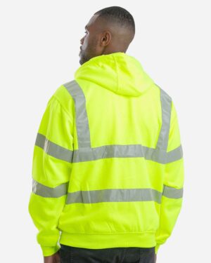 Berne Apparel Men's Berne Hi-Vis Class 3 Lined Hooded Sweatshirt - Image 4