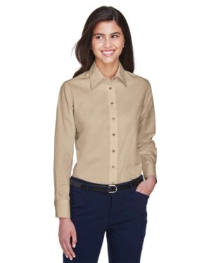Harriton Women's Easy Blend™ Long Sleeve Twill Dress Shirt with Stain-Release - Image 43