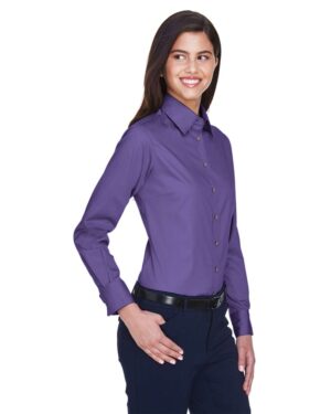 Harriton Women's Easy Blend™ Long Sleeve Twill Dress Shirt with Stain-Release - Image 59