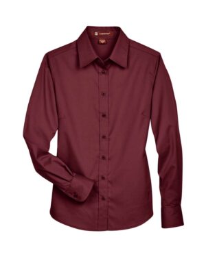 Harriton Women's Easy Blend™ Long Sleeve Twill Dress Shirt with Stain-Release - Image 66