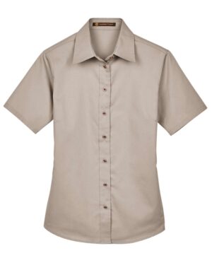 Harriton Women's Easy Blend™ Short Sleeve Twill Dress Shirt with Stain-Release - Image 16
