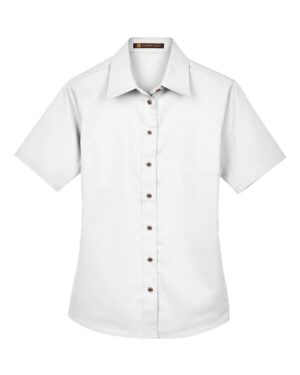 Harriton Women's Easy Blend™ Short Sleeve Twill Dress Shirt with Stain-Release - Image 21