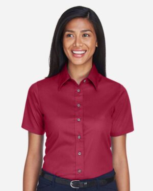 Harriton Women's Easy Blend™ Short Sleeve Twill Dress Shirt with Stain-Release - Image 28