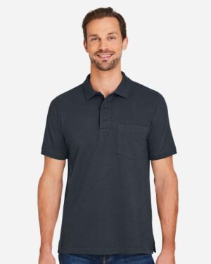 Harriton Men's Valiant Cotton Snag Protect Pocket Polo - Image 10