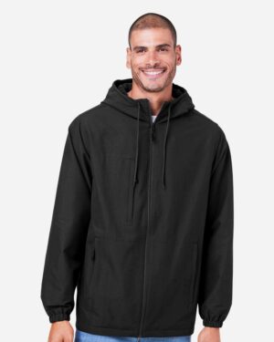 Harriton Unisex Flex Twill Hooded Jacket - Image 4