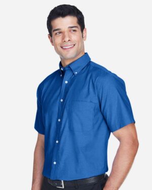 Harriton Men's Oxford Short Sleeve with Stain-Release - Image 4