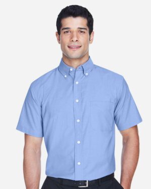 Harriton Men's Oxford Short Sleeve with Stain-Release - Image 8