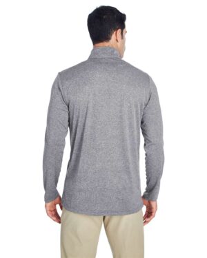 UltraClub Men's Cool & Dry Heathered Performance Quarter-Zip Pullover - Image 5