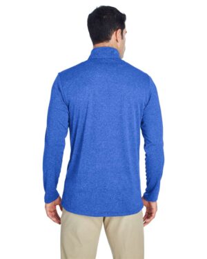 UltraClub Men's Cool & Dry Heathered Performance Quarter-Zip Pullover - Image 15