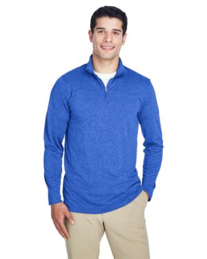 UltraClub Men's Cool & Dry Heathered Performance Quarter-Zip Pullover - Image 13