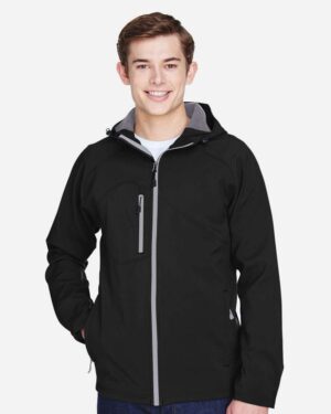 North End Men's Prospect Two-Layer Fleece Bonded Soft Shell Hooded Jacket - Image 3