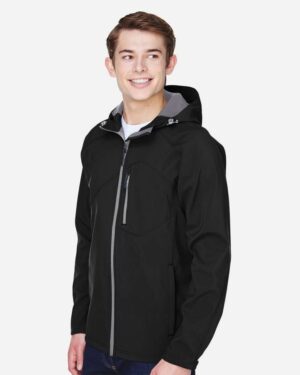 North End Men's Prospect Two-Layer Fleece Bonded Soft Shell Hooded Jacket - Image 4