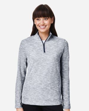 North End Women's Eclipse Jacquard Quarter-Zip Pullover - Image 4