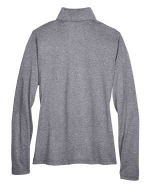 UltraClub Women's Cool & Dry Heathered Performance Quarter-Zip Pullover - Image 7