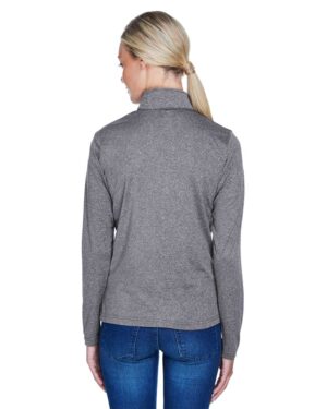 UltraClub Women's Cool & Dry Heathered Performance Quarter-Zip Pullover - Image 10