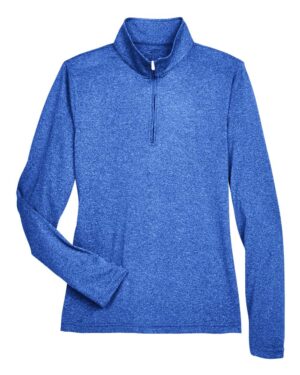 UltraClub Women's Cool & Dry Heathered Performance Quarter-Zip Pullover - Image 16