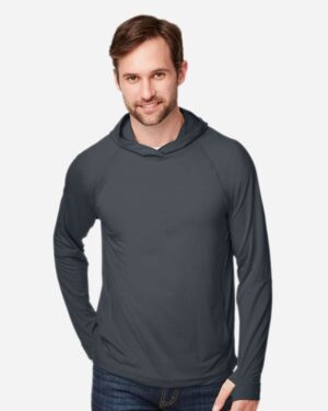 North End Unisex JAQ Stretch Performance Hooded Long Sleeve T-Shirt - Image 10