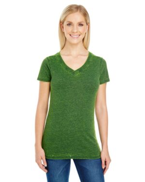 Threadfast Apparel Women's Cross Dye V-Neck T-Shirt - Image 3