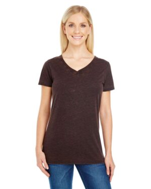 Threadfast Apparel Women's Cross Dye V-Neck T-Shirt - Image 5
