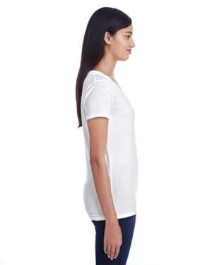 Threadfast Apparel Women's Invisible Stripe V-Neck T-Shirt - Image 5
