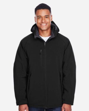 North End Men's Glacier Insulated Three-Layer Fleece Soft Shell Hood Jacket with Detachable Hood - Image 3