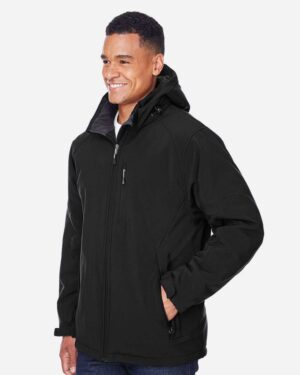 North End Men's Glacier Insulated Three-Layer Fleece Soft Shell Hood Jacket with Detachable Hood - Image 4