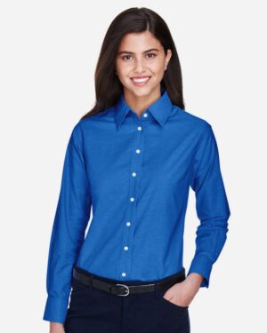 Harriton Women's Long Sleeve Oxford Dress Shirt - Image 3