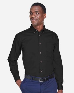 Harriton Men's Tall Easy Blend™ Twill Dress Shirt - Image 3