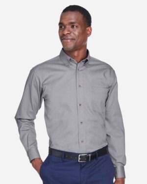 Harriton Men's Tall Easy Blend™ Twill Dress Shirt - Image 8