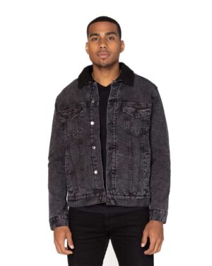 Threadfast Apparel Unisex Sherpa-Lined Denim Jacket - Image 4