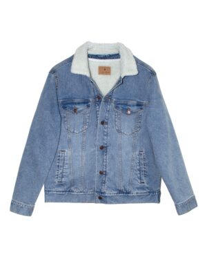 Threadfast Apparel Unisex Sherpa-Lined Denim Jacket - Image 6