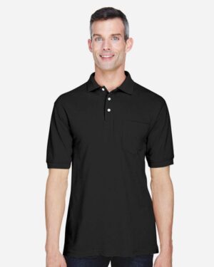 Harriton Men's Easy Blend™ Polo with Pocket - Image 3