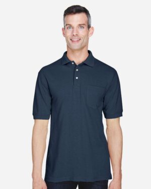 Harriton Men's Easy Blend™ Polo with Pocket - Image 13
